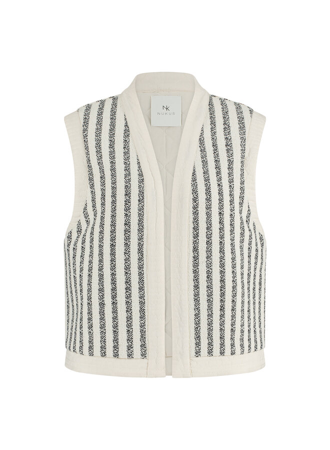 SS2418489 Nukus Helen Gilet Short Black/Offwhite