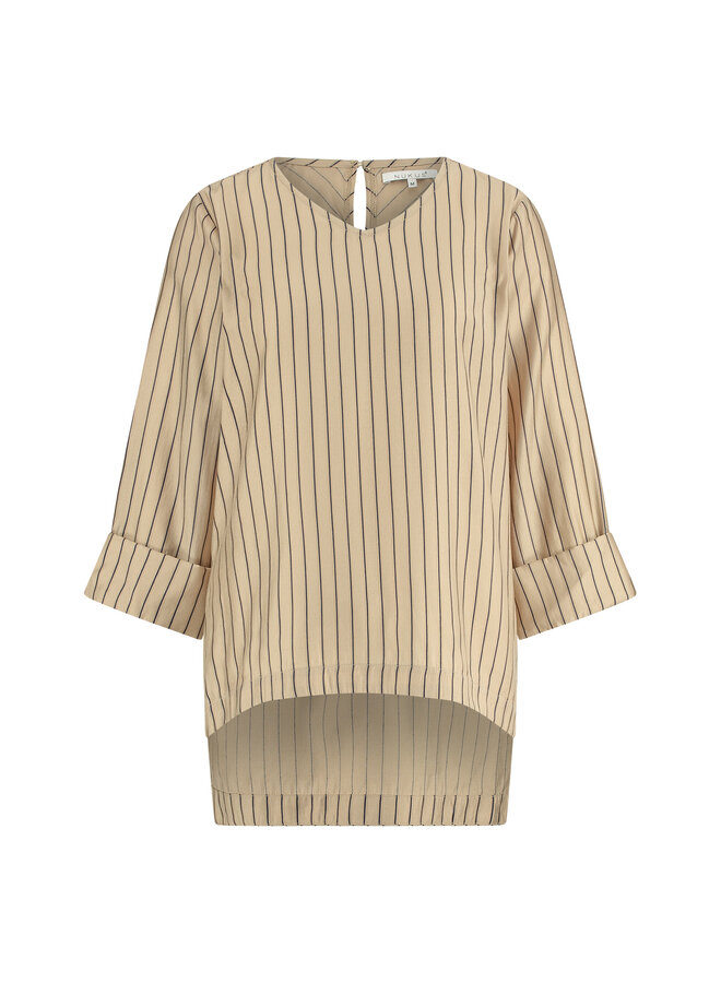SS24043664 Nukus Elly Blouse Striped Camel