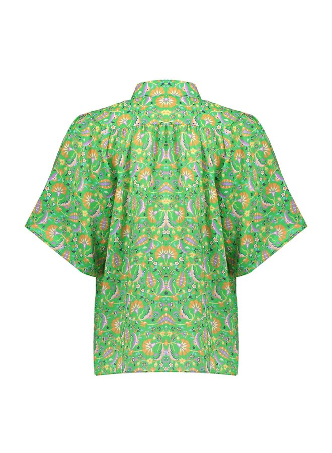 43214-20 530 Geisha Blouse green/melon