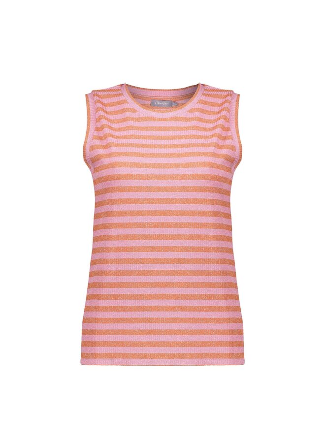42102-41 250 Geisha T-shirt lurex stripes orange/soft pink