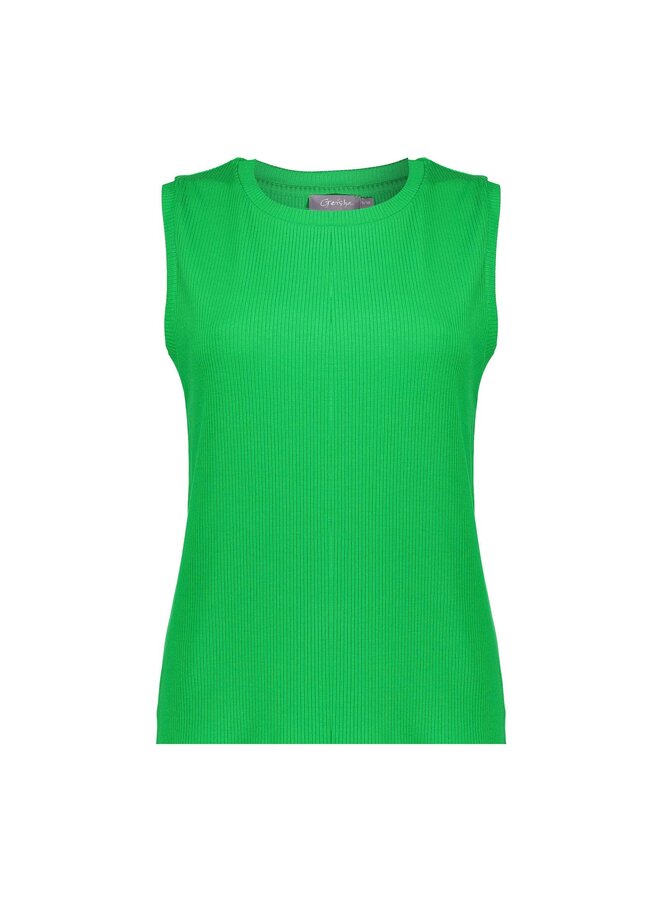 42100-41 530 Geisha Top rib sleeveless bright green