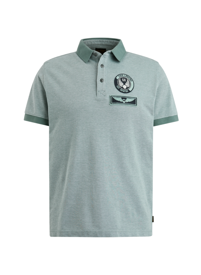 PPSS2403858 6019 PME Legend short sleeve polo two tone pique Green