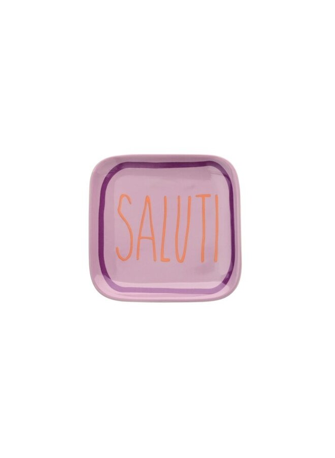 Love plates porcelain S, Saluti lilac