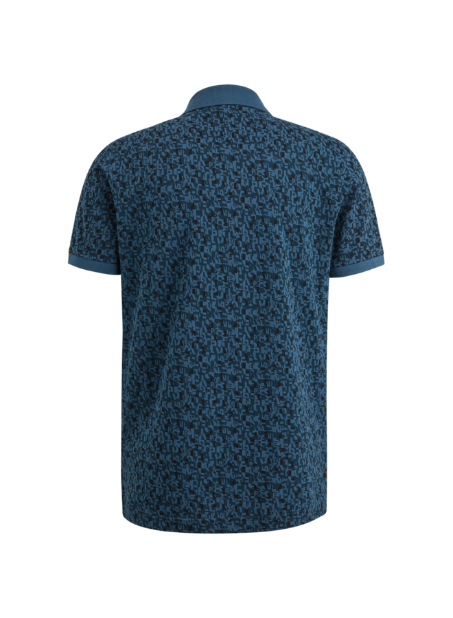 PPSS2402852 5281 PME Legend short sleeve polo fine pique all over print Blue