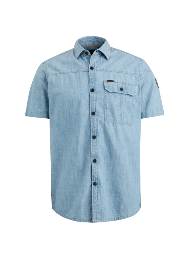 PSIS2403248 590 PME Legend short sleeve shirt indigo chambray Blue