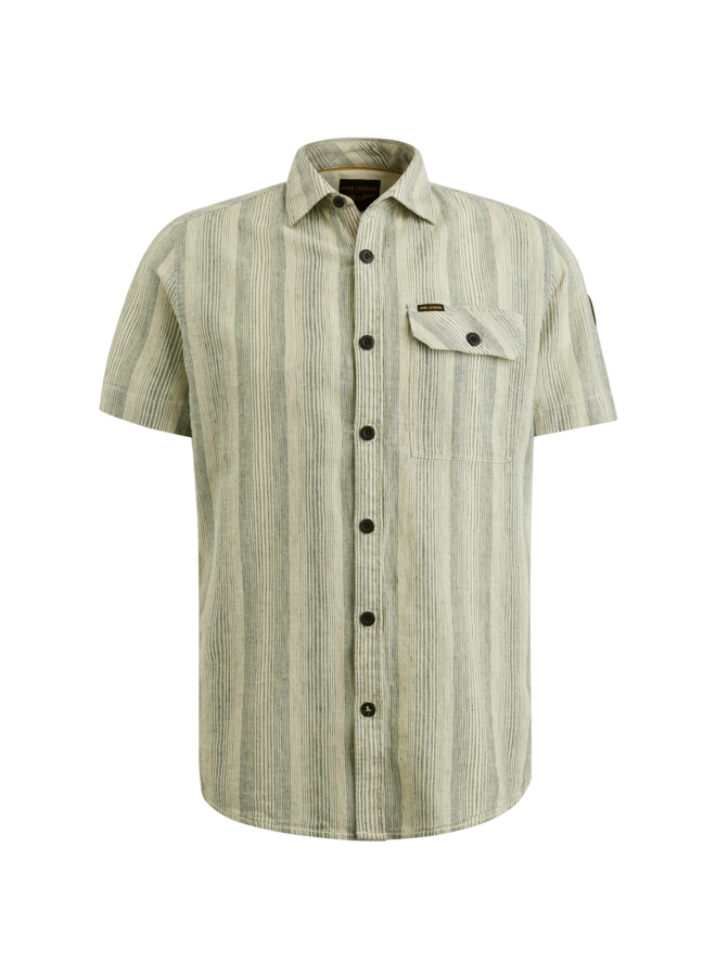 PSIS2403245 6019 PME Legend short sleeve shirt yarn dyed stripe Green