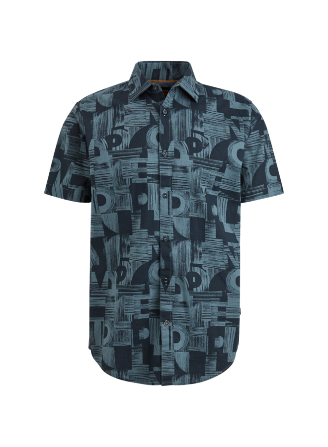 PSIS2403229 6019 PME Legend short sleeve shirt print on ctn slub Green