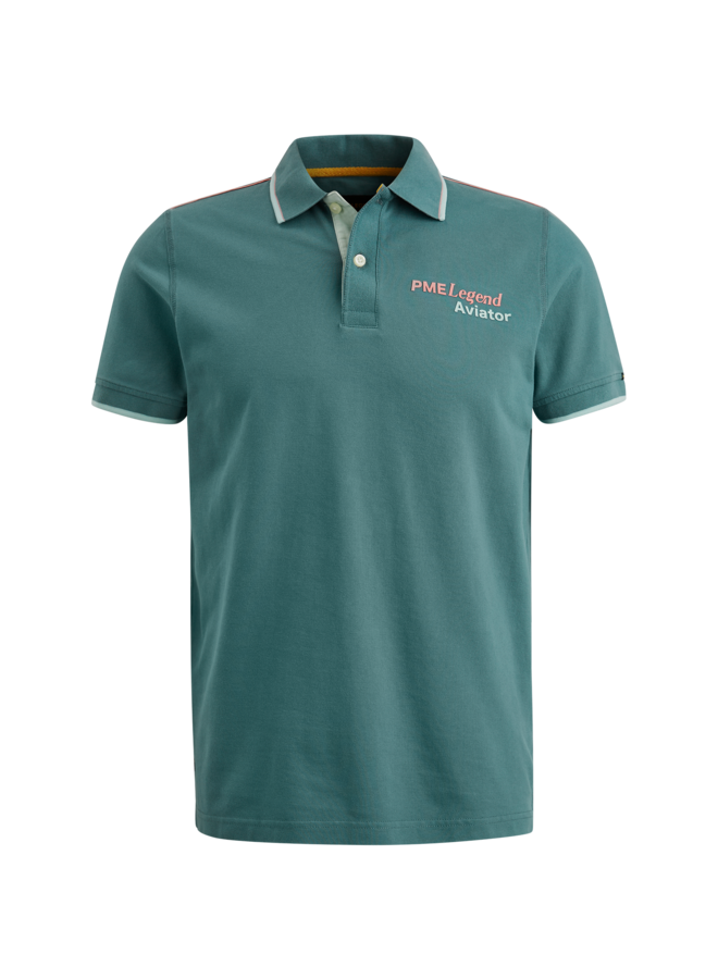 PPSS2403851 6019 PME Legend short sleeve polo stretch pique Green