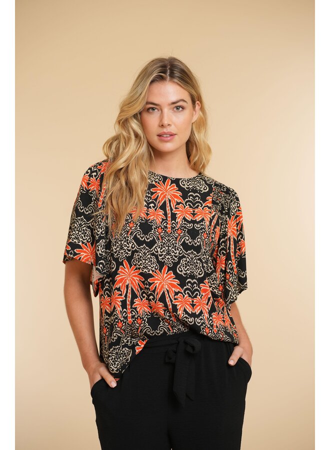 43237-20 999 Geisha Top black/coral