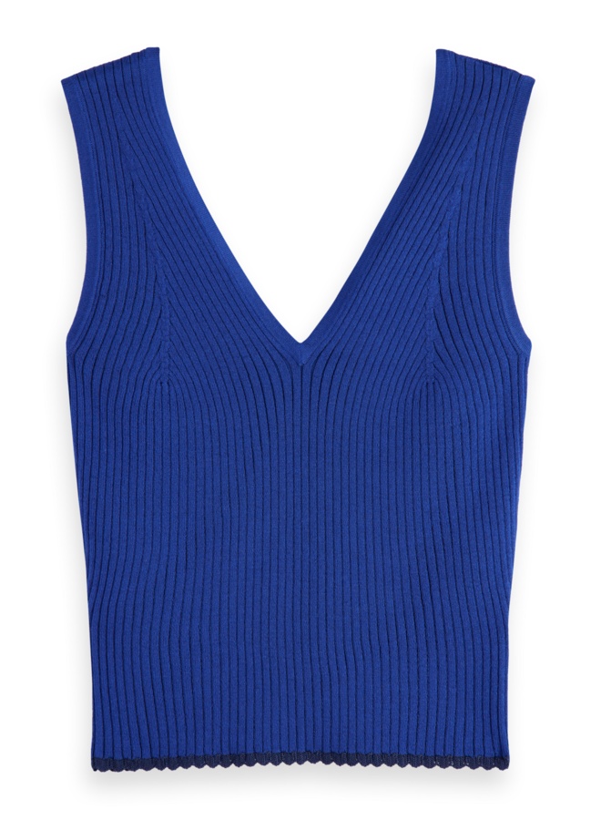 177131 410 Scotch&Soda tie back knitted tank Navy