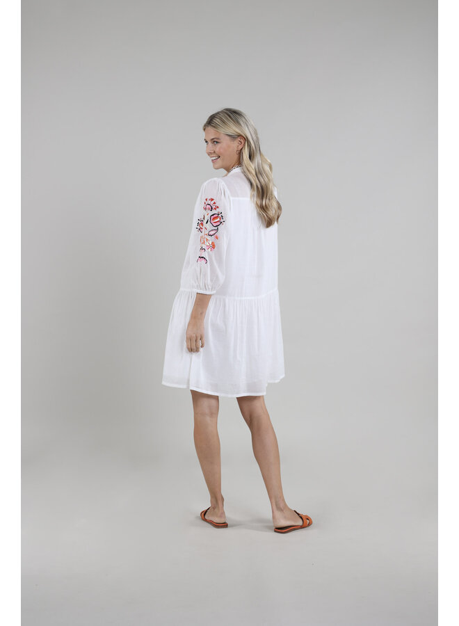 SS24122717 Nukus Ame Dress Embroidery Off White