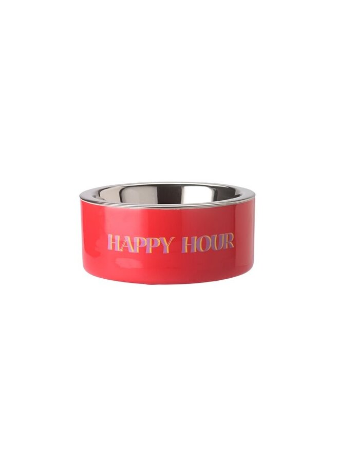 Love Pets drink bowl S, happy hour neon red