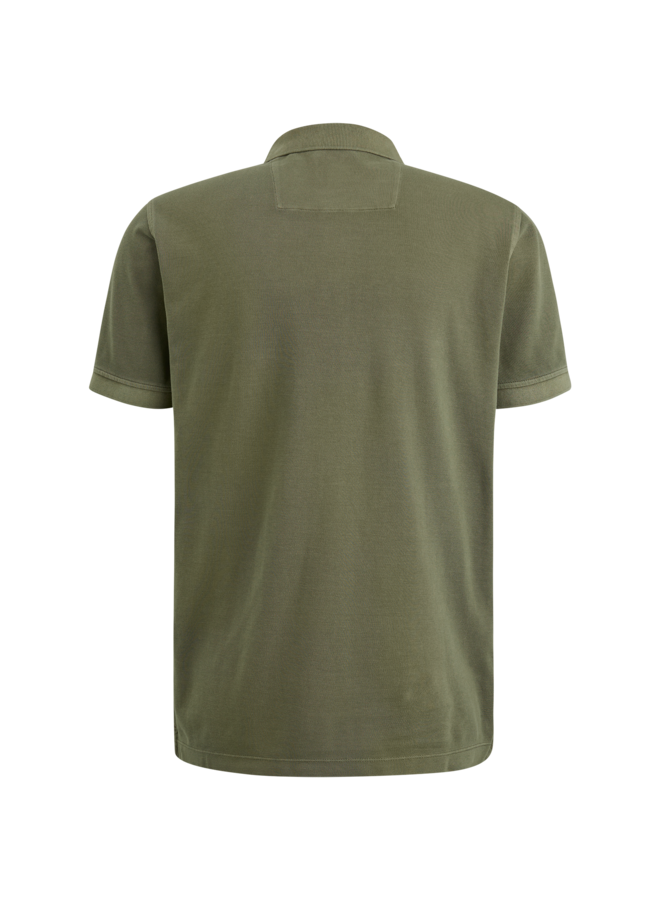 PPSS2405868 6415 PME Legend short sleeve polo pique garment dye Green