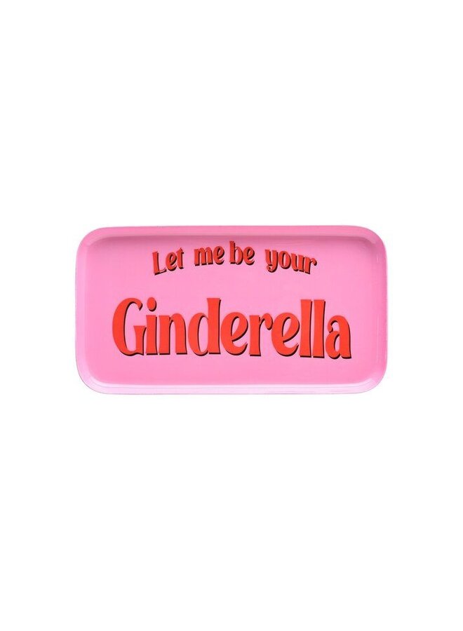 Love plate deco tray S Let me be your Ginderella, rectangular, pastel pink