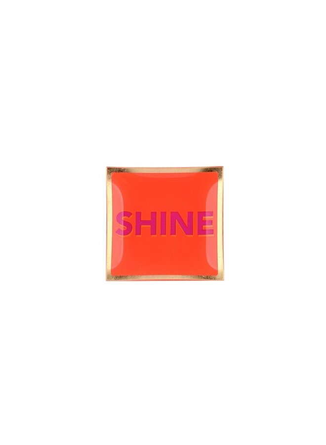 Love plate glass S shine neon orange