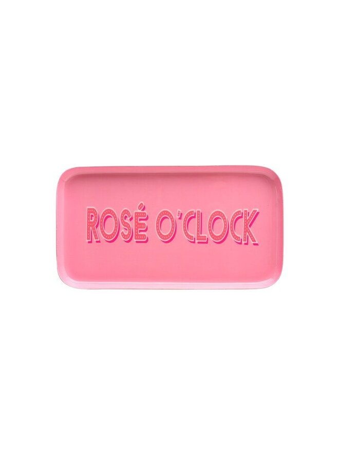 Love plate deco tray S, Rosé o'clock, rectangular, rose