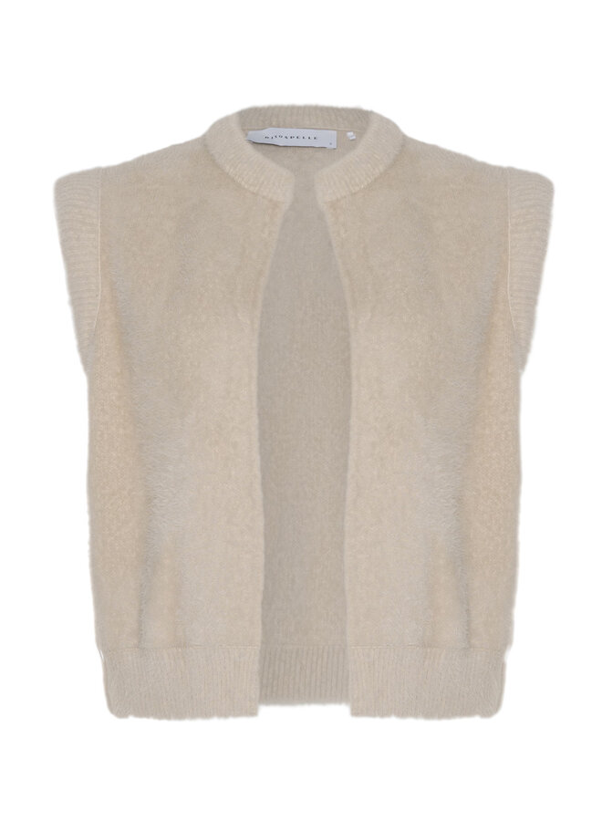 Elona.700NOOS Rino en Pelle Short waistcoat  Stone