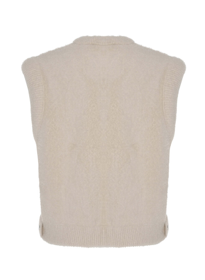 Elona.700NOOS Rino en Pelle Short waistcoat  Stone