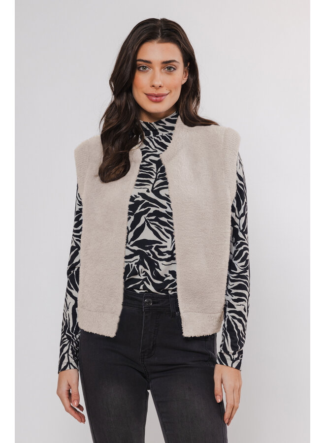 Elona.700NOOS Rino & Pelle Short waistcoat  Stone