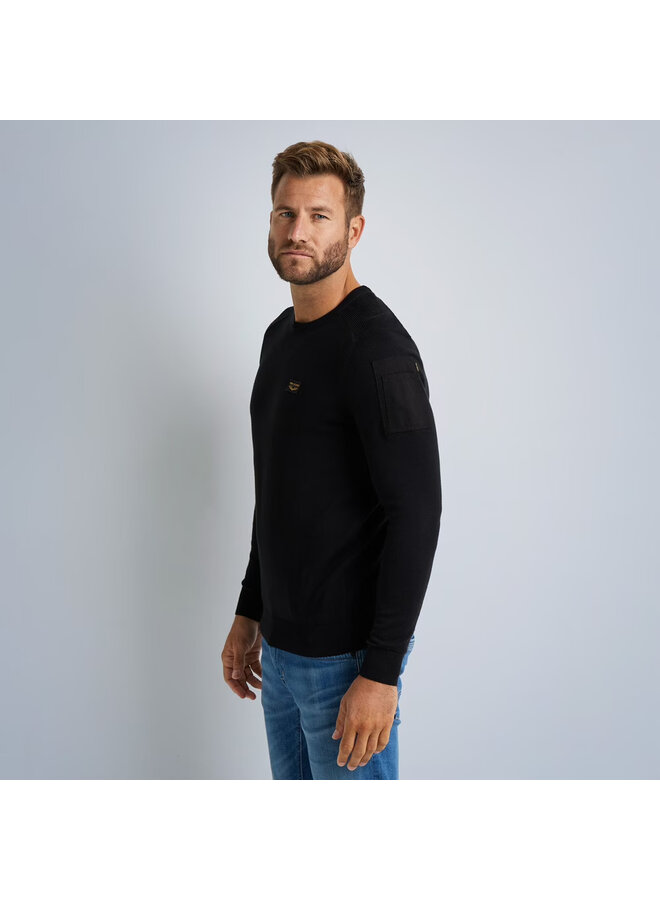 PKW0000331 999 PME Legend R-neck American classic Buckley knit Black