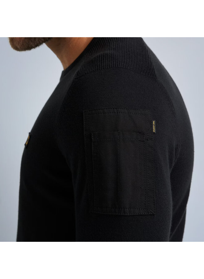 PKW0000331 999 PME Legend R-neck American classic Buckley knit Black