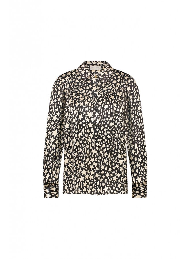 CLTBLS20AW240067 Fabienne Chapot Nina Blouse Black/Creme Brulee