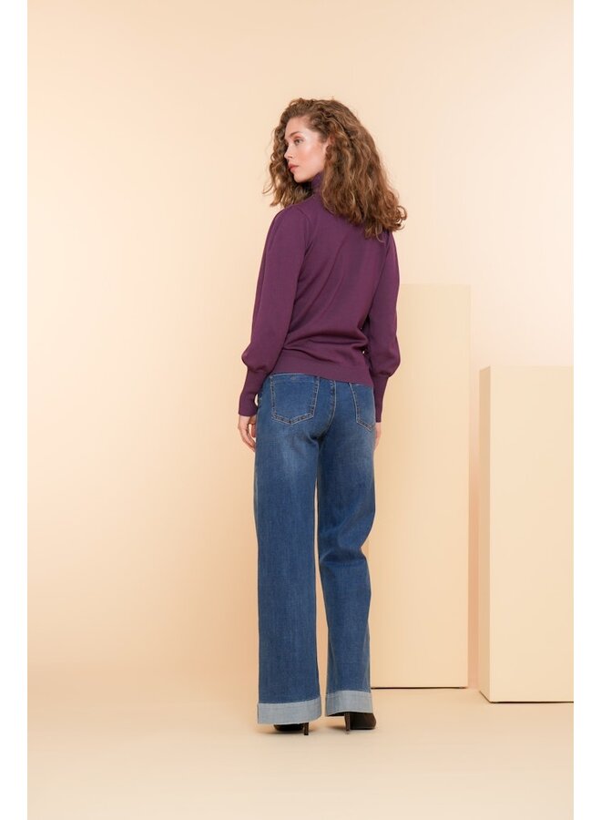 41517-10 812 Geisha Jeans wide blue denim stonewash