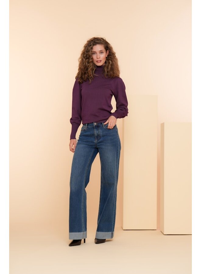41517-10 812 Geisha Jeans wide blue denim stonewash