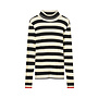 3s5013-30643 985 Summum Turtle neck top Sheer Jersey Stripe Black-Ivory