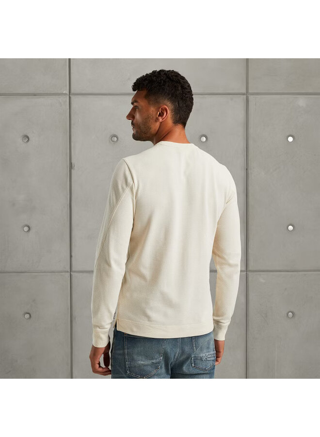 CTS2408250 7014 Cast Iron Long sleeve r-neck regular fit popcorn Silver Birch