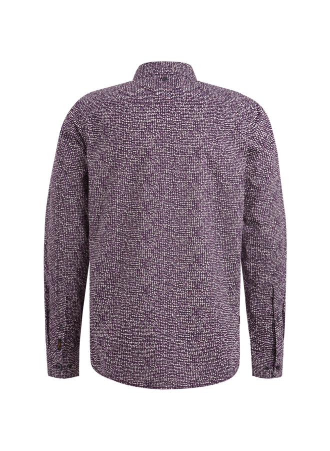 PSI2409221 4343 PME Legend Long Sleeve Shirt Print On Poplin Stretch Plum Perfect