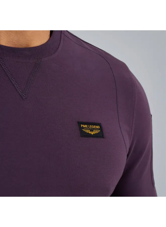 PLS2409499 4343 PME Legend Crewneck Airstrip sweat Plum Perfect