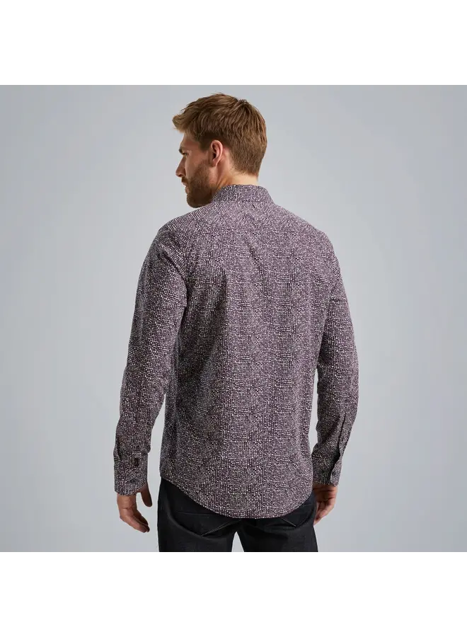 PSI2409221 4343 PME Legend Long Sleeve Shirt Print On Poplin Stretch Plum Perfect