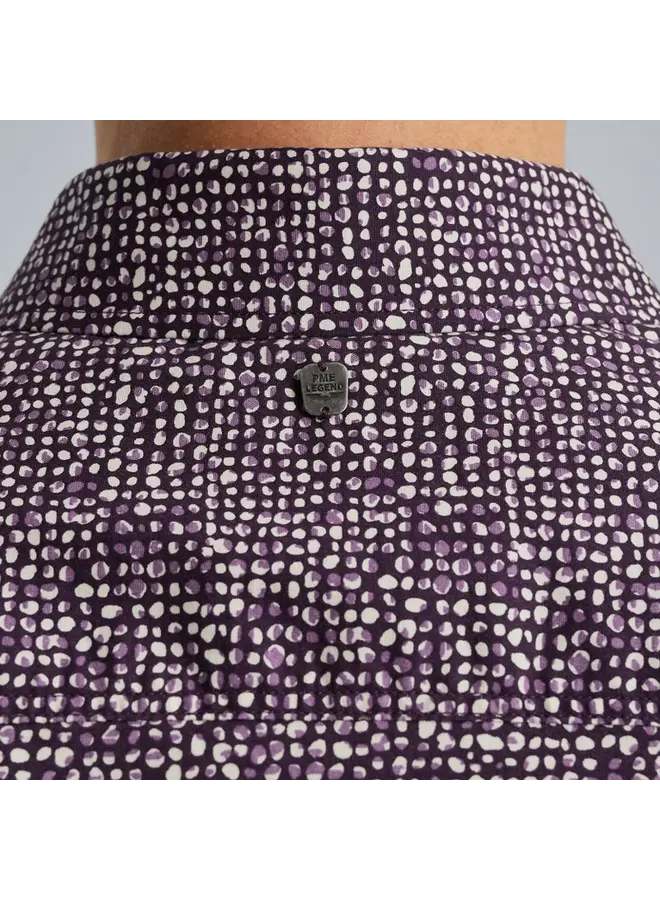 PSI2409221 4343 PME Legend Long Sleeve Shirt Print On Poplin Stretch Plum Perfect