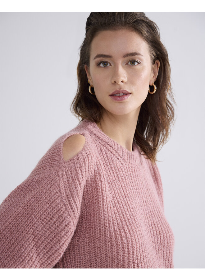 7s5876-8016 554 Summum Bare shoulder sweater airy alpaca blend knit  Antiquepink