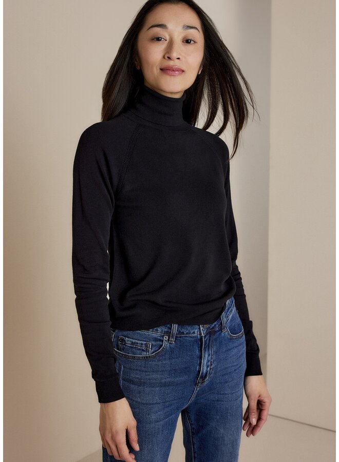 Paris-7890 990 Summum Sweater turtle neck basic knit (7s5529)  Black