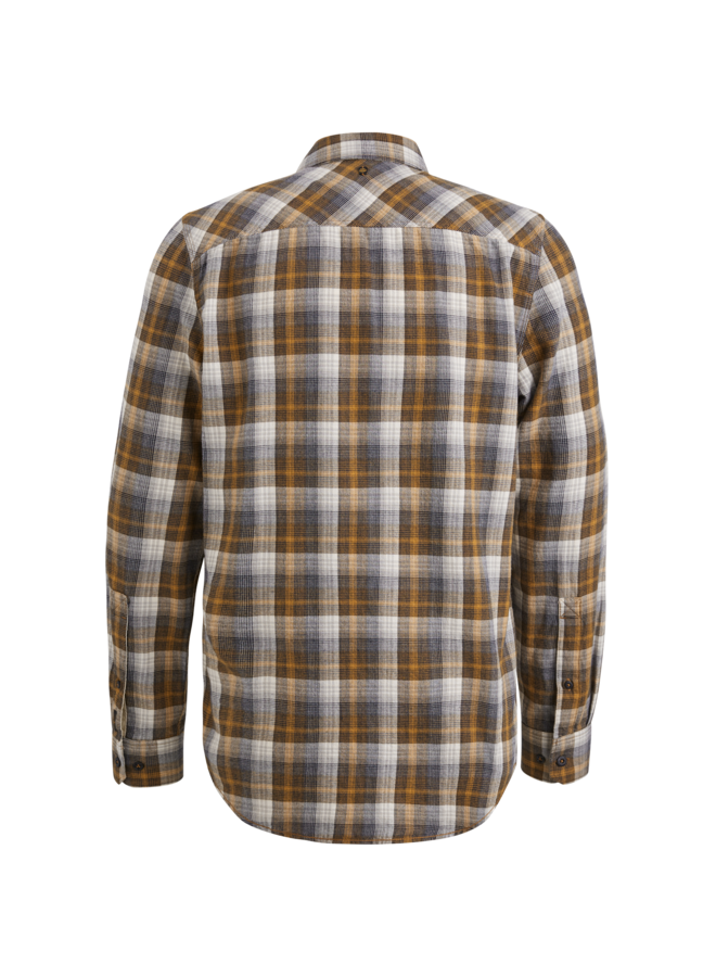 PSI2410200 1119 PME Legend Long Sleeve Shirt Twill Yarndyed Check Buckthorne Brown
