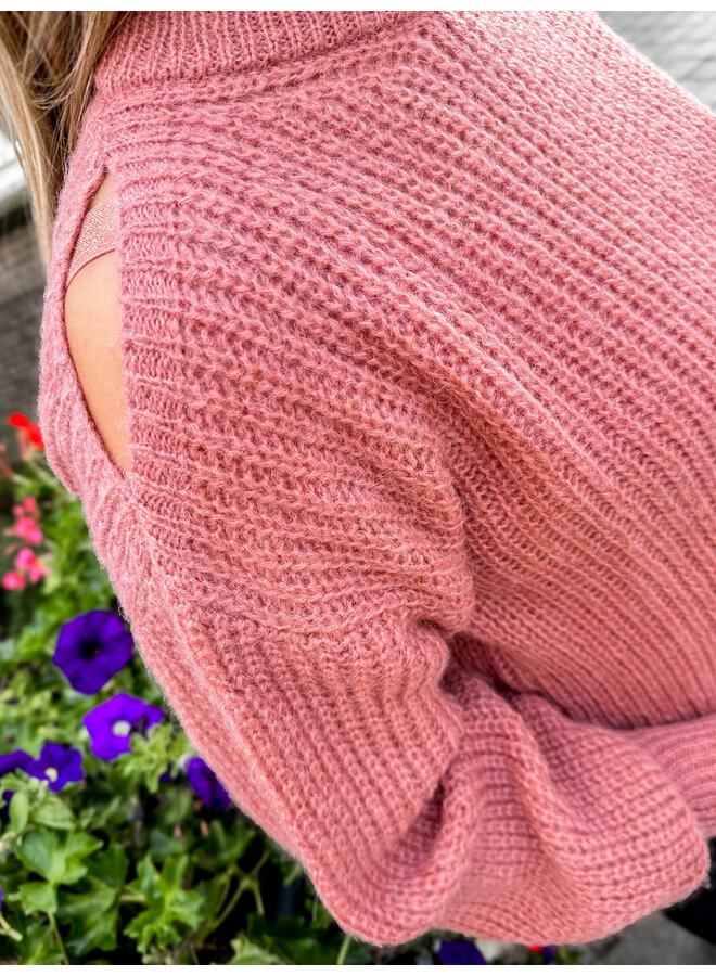 7s5876-8016 554 Summum Bare shoulder sweater airy alpaca blend knit  Antiquepink