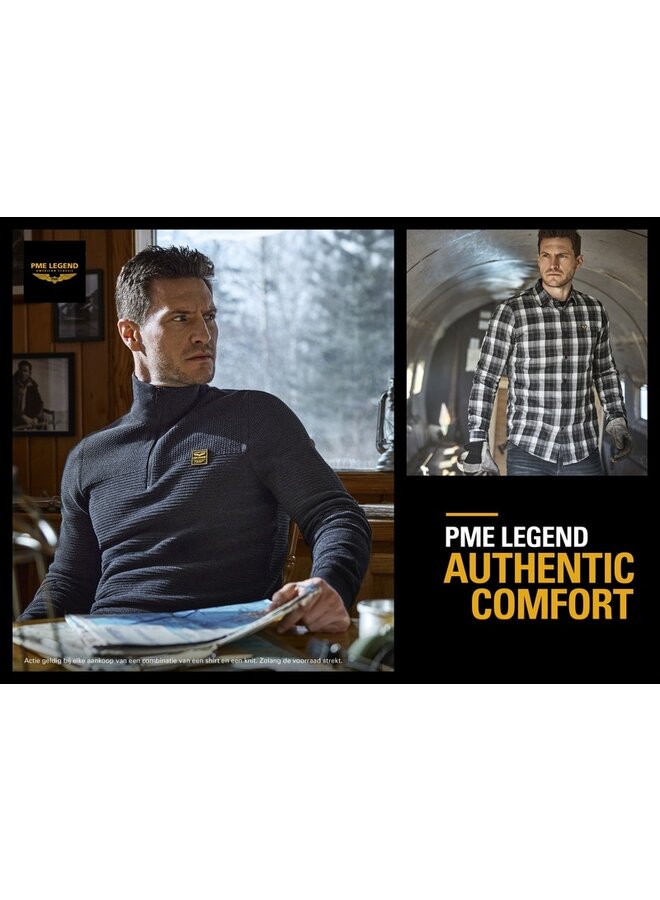 PSI2410200 9139 PME Legend Long Sleeve Shirt Twill Yarndyed Check Black Onyx