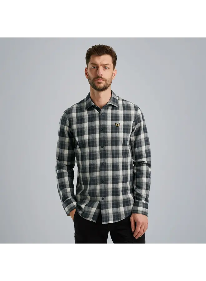 PSI2410200 9139 PME Legend Long Sleeve Shirt Twill Yarndyed Check Black Onyx