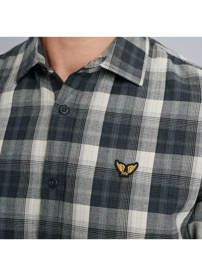 PSI2410200 9139 PME Legend Long Sleeve Shirt Twill Yarndyed Check Black Onyx