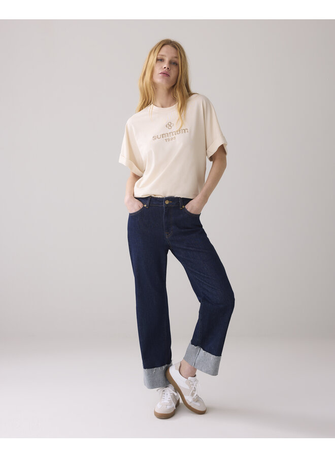 3s5128-30633 122 Summum Boxy Artwork Tee  Ivory