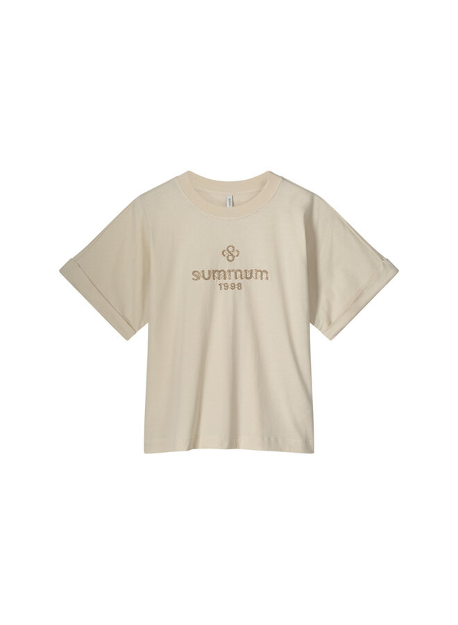 3s5128-30633 122 Summum Boxy Artwork Tee  Ivory