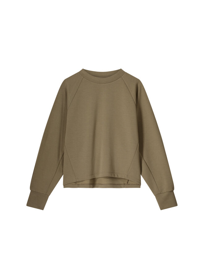 3s5084-30606 703 Summum Longsleeve top Soft Scuba  Khaki