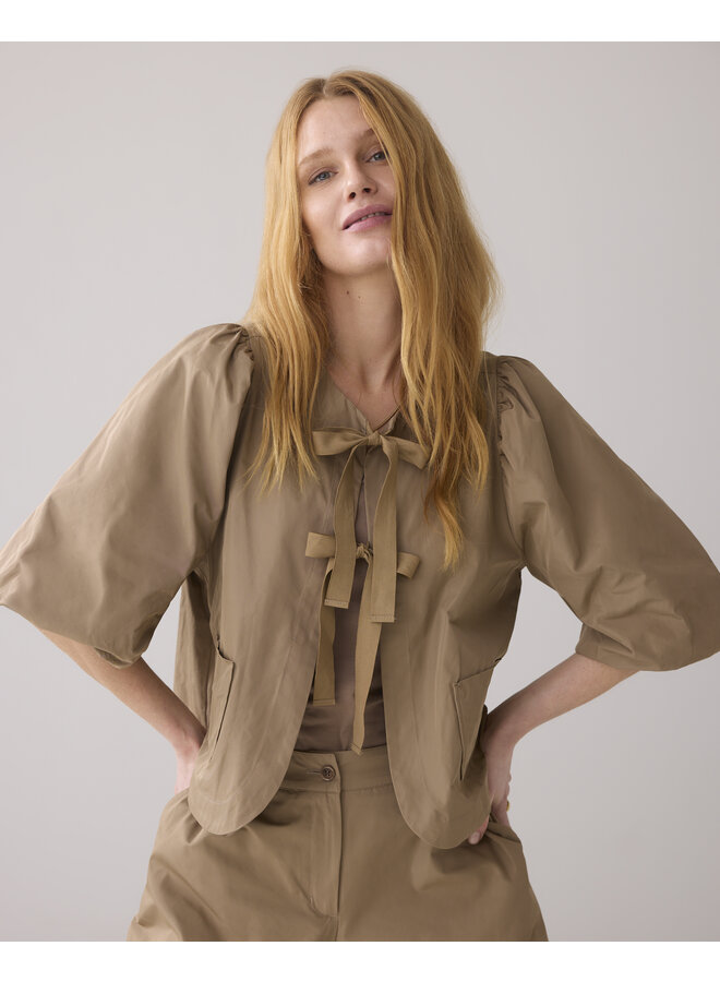 2s3266-12075 703 Summum Blouse taft  Khaki