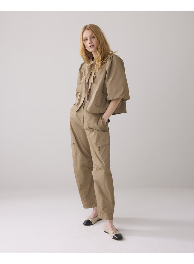 2s3266-12075 703 Summum Blouse taft  Khaki