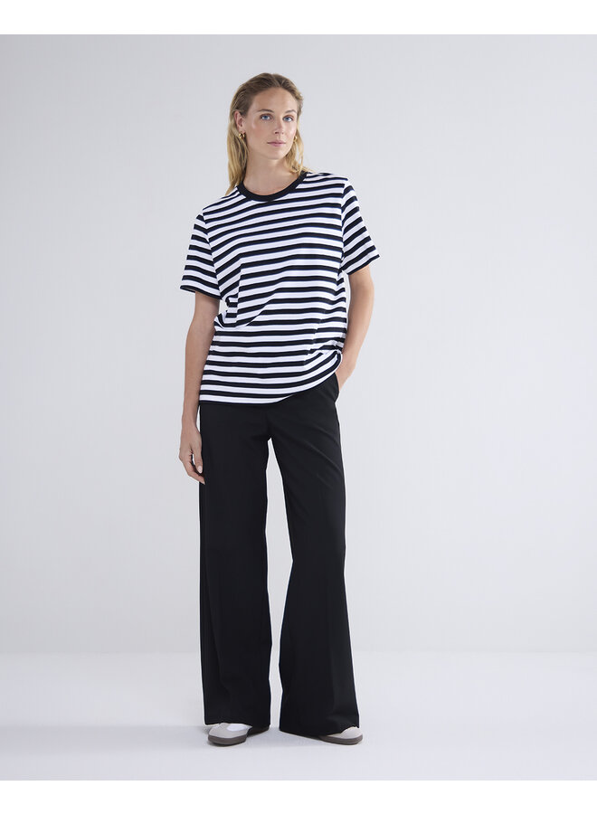 Lyon-30645 986 Summum Short sleeve top Classic Cotton Tee  Black-White