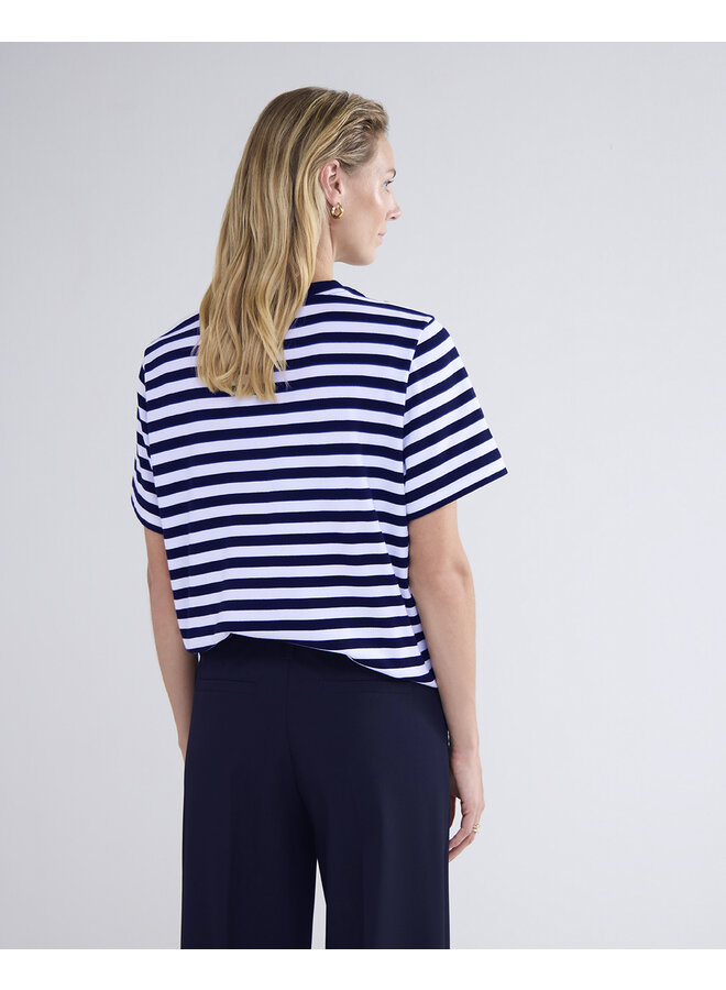 Lyon-30645 495 Summum Short sleeve top Classic Cotton Tee  Midnightblue
