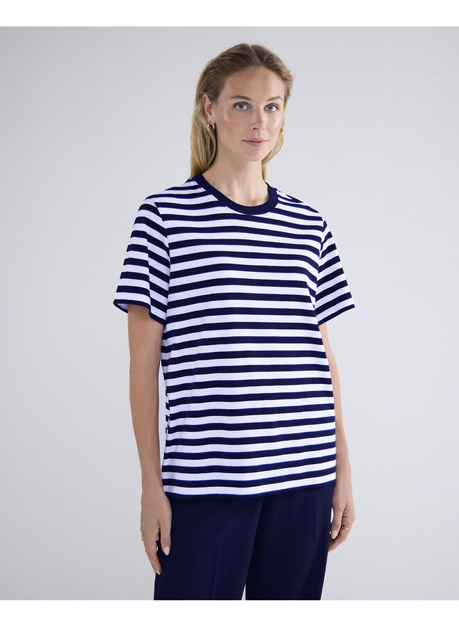 Lyon-30645 495 Summum Short sleeve top Classic Cotton Tee  Midnightblue