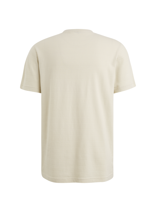 PTSS2502563 7013 PME Legend Short sleeve r-neck jacquard stripes Bone White